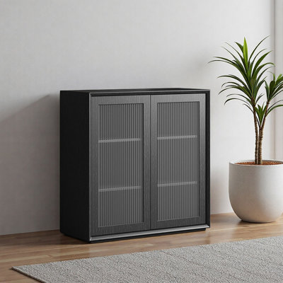 American style luxurious black bookcase
