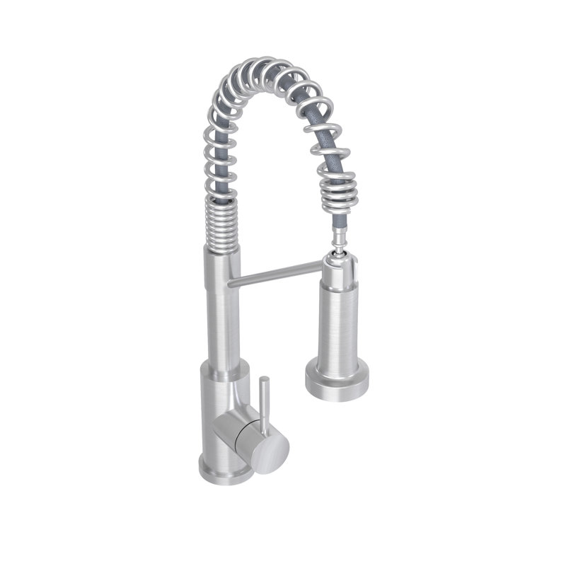 19" Single Handle Kitchen Faucet - Brushed Nickel, Modern And Practical Fixture Nickel Sleek ,  For Home Kitchens