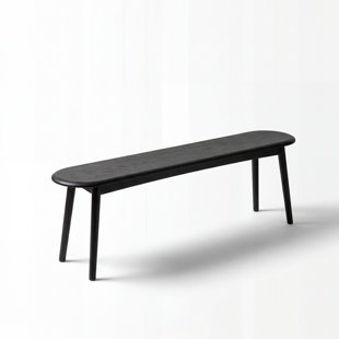47"W Solid Oak Modern Bench-Brown Oak