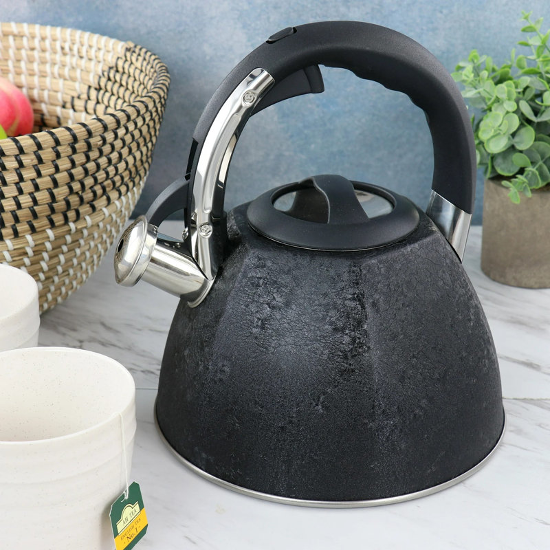 Bouilloire sifflet en acier inoxydable 3 pintes ORIXFORCE, Noir