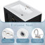[Vidéo] Ensemble de meuble-lavabo 60 po avec lavabo double, lavabo en céramique, portes à fermeture en douceur avec tablette, tiroir de rangement, noir-727174425