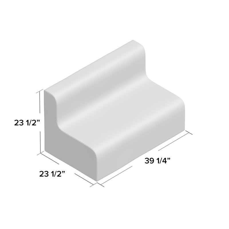 Banc 2 places - Hauteur du siège: 12 po, Bleu, H 23,5 po x l 39,25 po x P 23,5 po