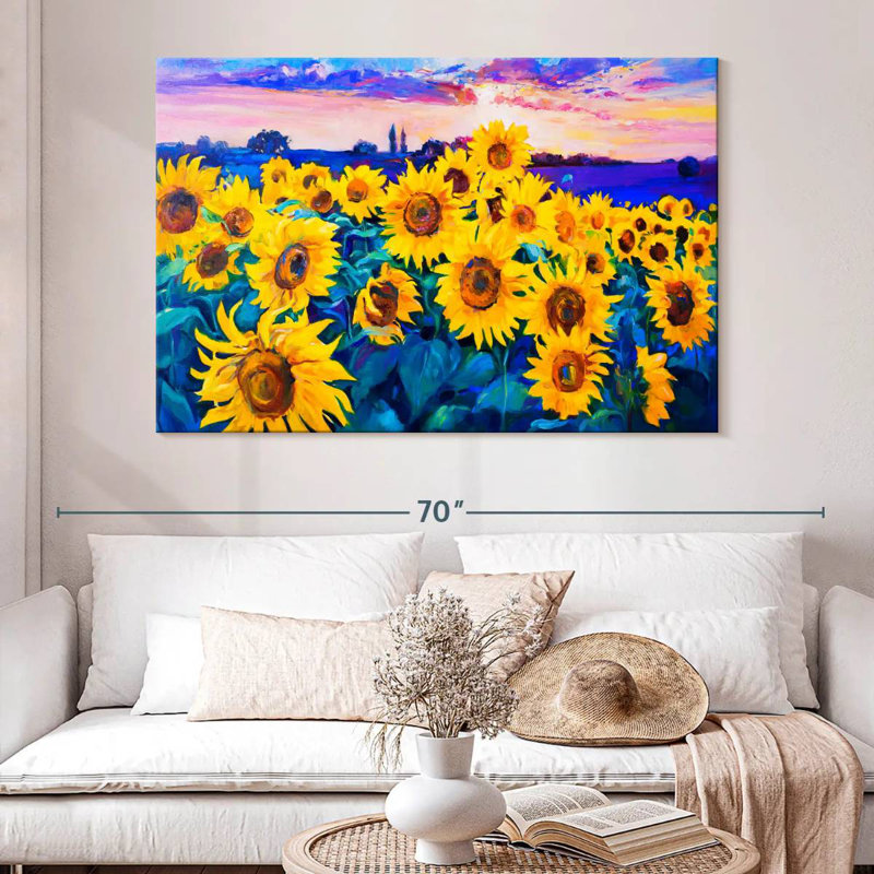 Acrylique floral Alvord, H 34 po x l 51 po