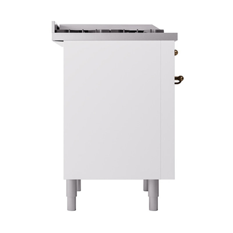 ILVE Nostalgie II Noblesse 36 in Dual Fuel Range, White/Bronze, Liquid Propane