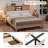 Rattan Bed Frame With Headboard & Storage Shelves-110712837