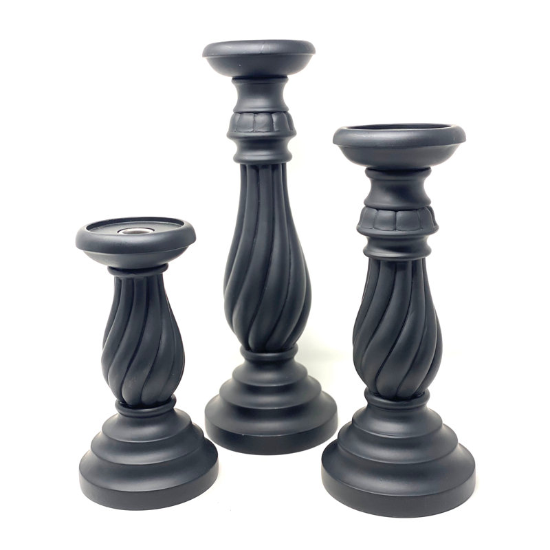 Farmhouse Chic Resin Tabletop Candlestick