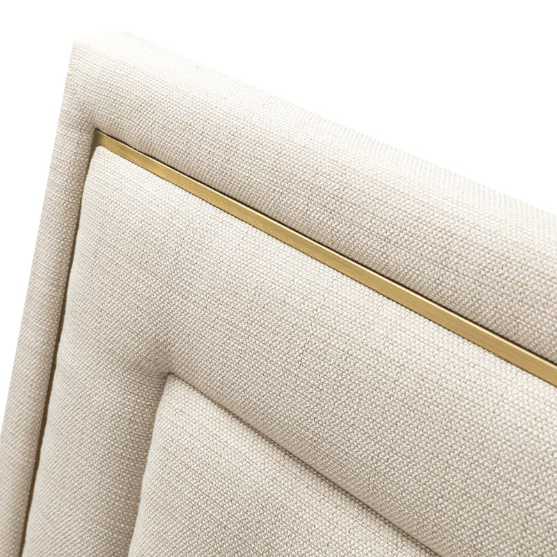 Tête de lit tapissier Neymar, Beige, Très grand