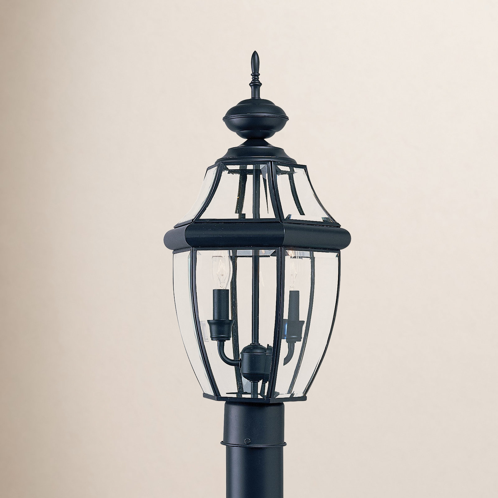 Eirini Beveled Metal Outdoor Lantern Head, Black, No