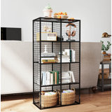 8 Cube Metal Storage Organizer,Display Modular Bookshelf Shelf for Bedroom,Office,Black