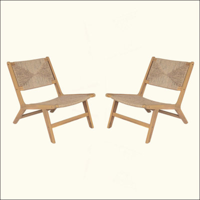 Chaise longue sans accoudoirs en bois d'acacia