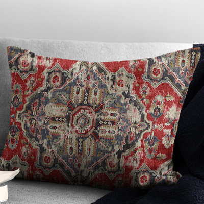 Tangier Red/Blue 14X20" Oblong Pillow