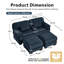 Canapé modulaire en U Cloud Couch, canapé 2 places avec 2 repose-pieds, coussins de siège épais et confortables, tissu en velours côtelé respirant-481316376