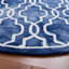 Tapis bleu / ivoire en laine touffeté à la main Deschamps-1897912909