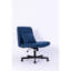 Fauteuil de bureau carré bleu revêtu de lin, réglable en hauteur, pivotant à 360 ° et inclinable, avec rembourrage en mousse à mémoire de forme-1519085855-1519085281