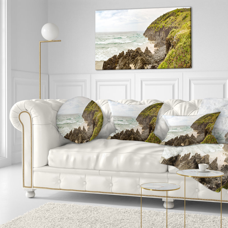 Coussin lombaire à motif de paysage en forme de croissant