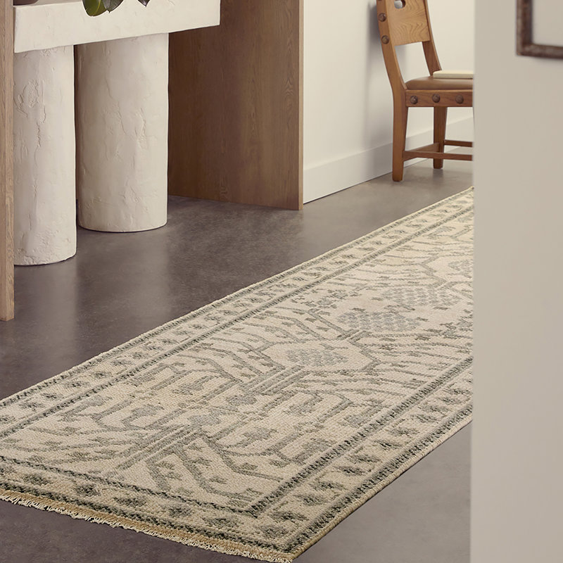 Hand Knotted Wool Oriental Area Rug in Gray, Rectangle 10' x 14'