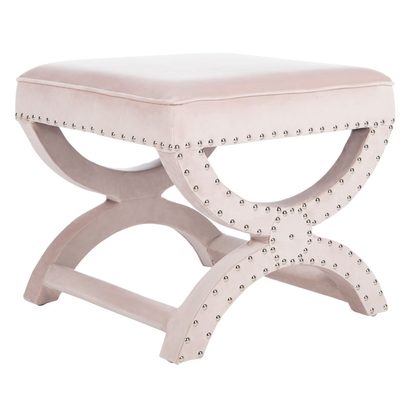 Repose-pieds standard carré de 21,3 po Miamisburg, Lin rosé rosé