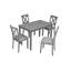 Table de salle à manger en bois pour 4 personnes, table de salle à manger pour petit espace, gris-1649974325