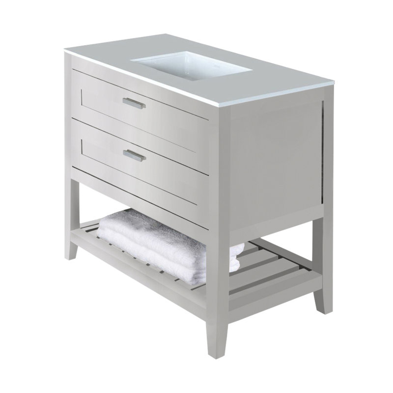 Stile 35.5'' W Single Bathroom Vanity Base, Gloss Ardesia