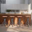 Ensemble, tabouret de bar pivotant à hauteur réglable en bois et métal-1374477092-1374477093