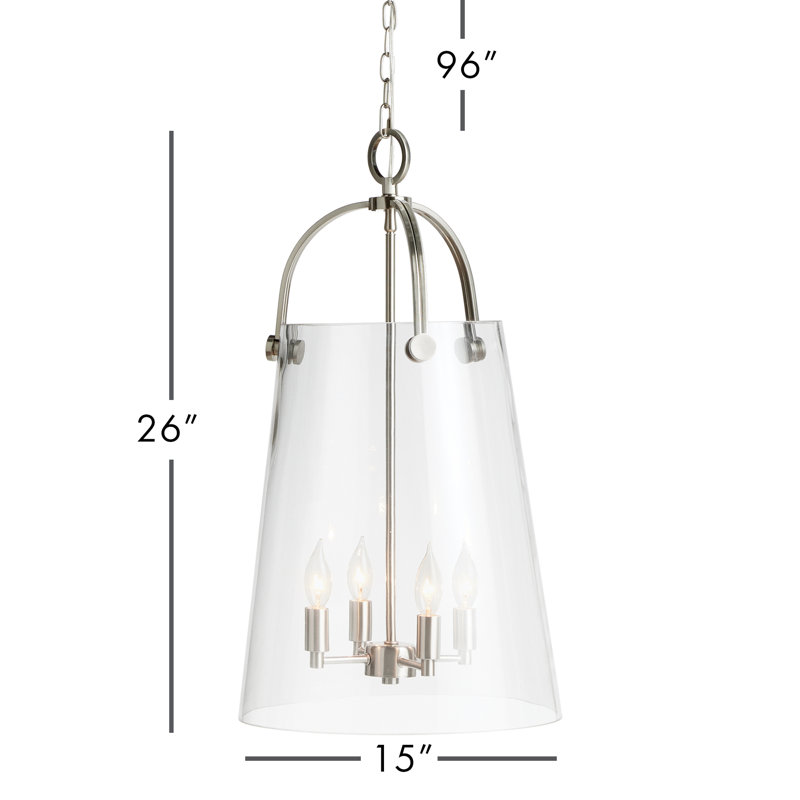 Luminaire suspendu Zelio, Argent argent, H 26 po x l 15 po x P 15 po