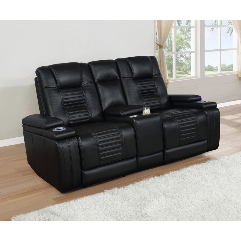 Causeuse double capitonnée avec console Ikeshia