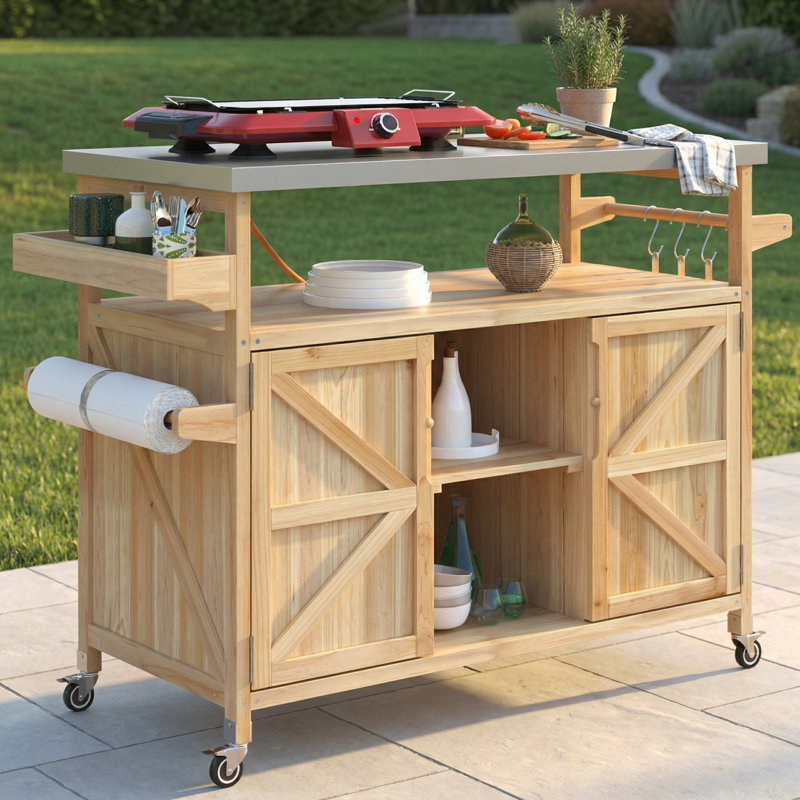 Natural Outdoor Kitchen Island, Natural