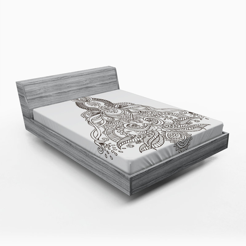 Microfiber Floral Fitted Sheet, Full Fitted Sheet