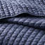 Courtepointe 3 pièces très grand / très grand bleu marine - réversible avec rembourrage proéminent en microfibre et en coton