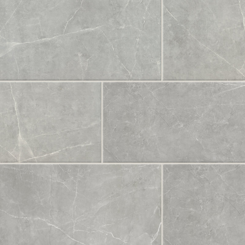 Sterlina II Silver 12 in. x 24 in. Matte Porcelain Floor and Wall Tile (15.5 sq. ft./Case), Gray