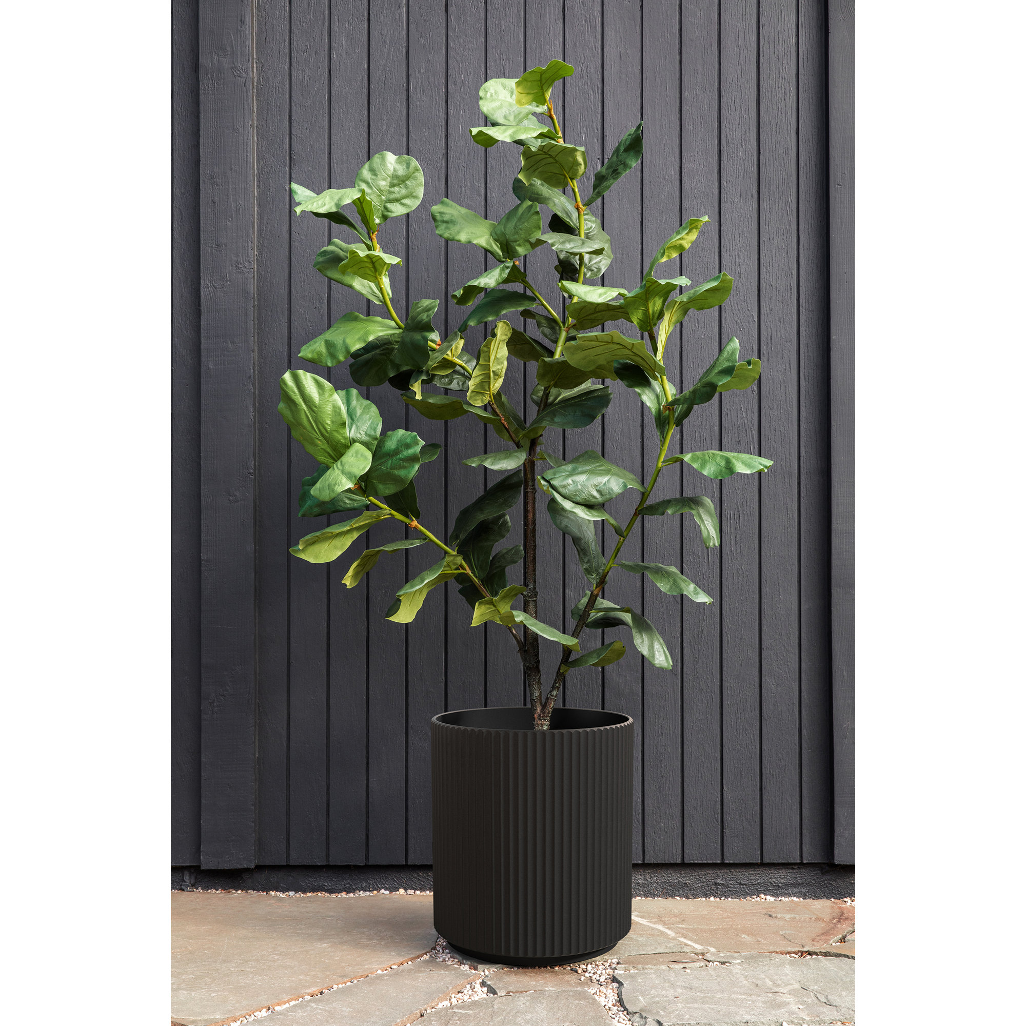 Demi Series Round Planter, 1, Black, 19.75" H x 18.5" W x 18.5" D