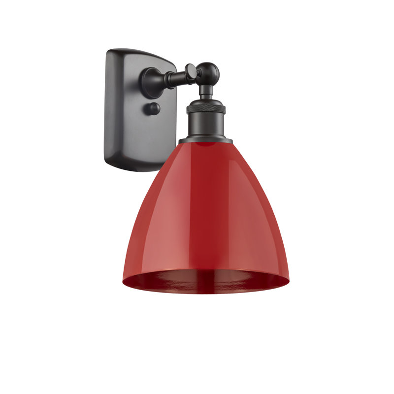 Steel Armed Sconce, Red, Oil Rubbed Bronze