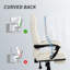 Chaise de bureau haut dossier en lin-295238662