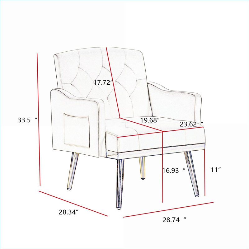 Petit fauteuil d'appoint à petit siège capitonné en velours rose avec pieds en métal
