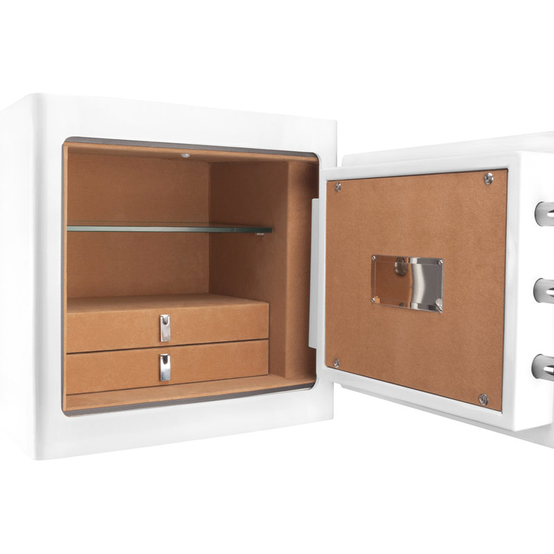 Coffre-fort blanc 1,01 pi³ - Boîte à bijoux avec système de verrouillage