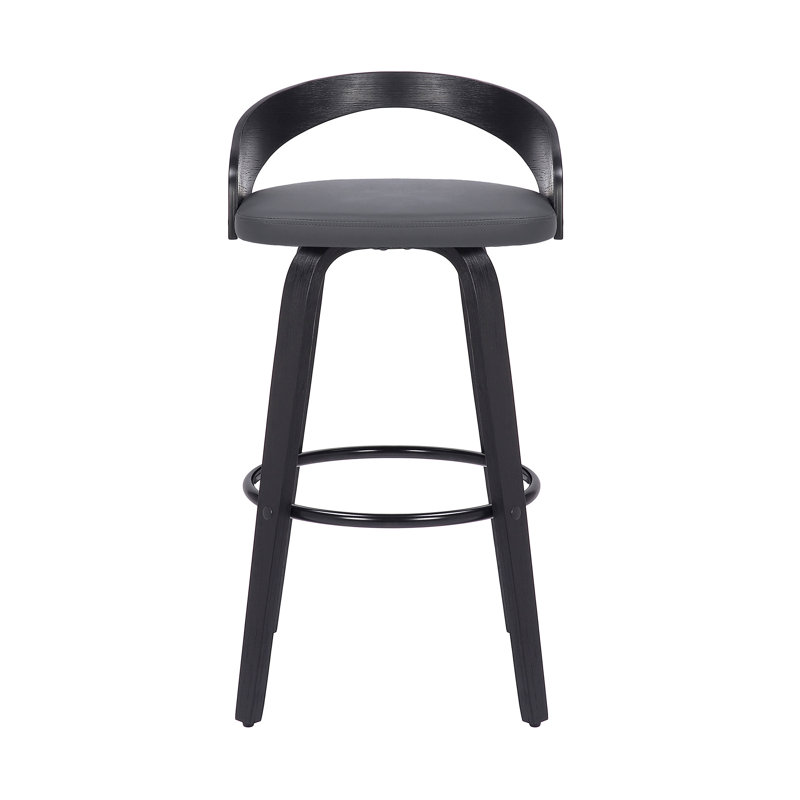 Chaise pivotante en similicuir, Tabouret de bar (siège d'une hauteur de 30 po), Noir