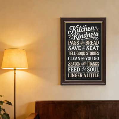 Art mural antique sur toile encadré doré pour le salon, la chambre à coucher, le bureau ou le vestibule - décoration murale décorative avec bonté de cuisine