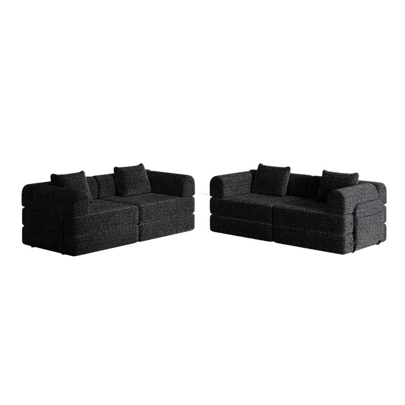 Canapé-lit convertible, Tissu noir