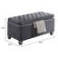 Banc de rangement gris capitonné