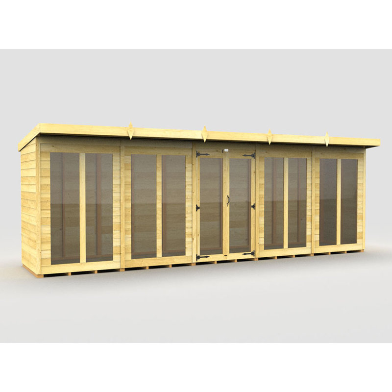 20ft x 4ft Pent Summer House (Full Height Window)