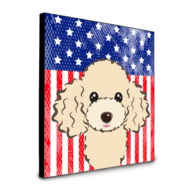« american flag », art encadré Macomb, Caniche Buff