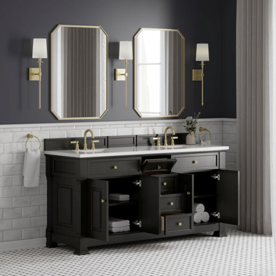 Meuble-lavabo double 72 po avec chargeur sans fil Freepower Brookfield