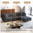 4 - Piece Upholstered Gray Corduroy Modular Sectional with Pillow Back and Removable Ottoman-408743719