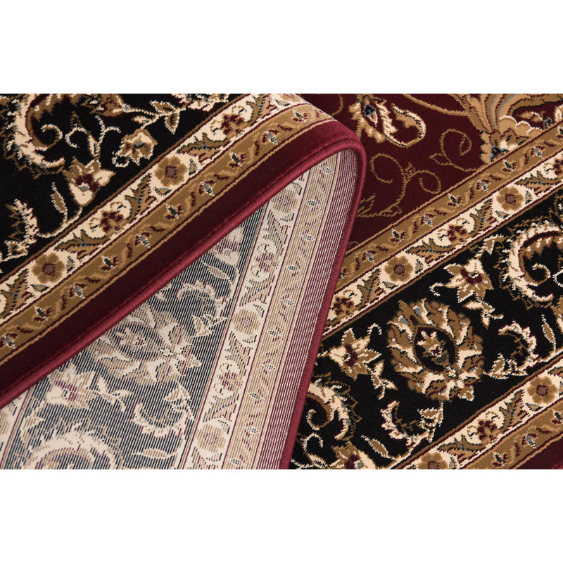 Tapis de couloir oriental 9 pi rouge et noir