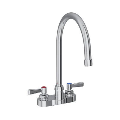 4" Centerset with Exposed Deck Faucet with 8" Gooseneck Spout 2" Lever Handles Chrome