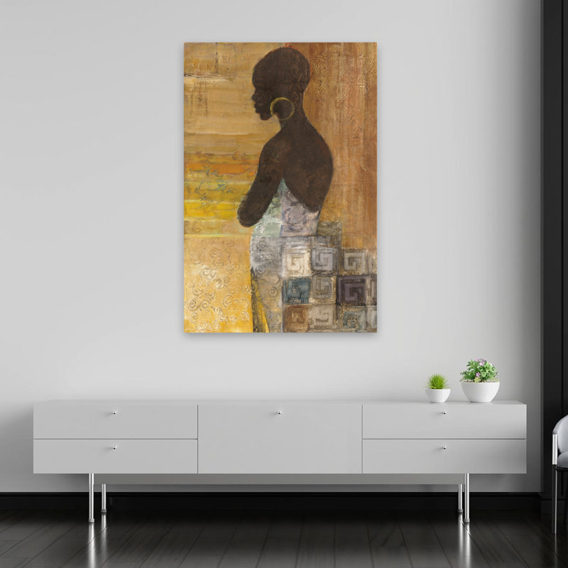 «Women Of The World IV» - Art abstrait africain, H 60 po x l 40 po
