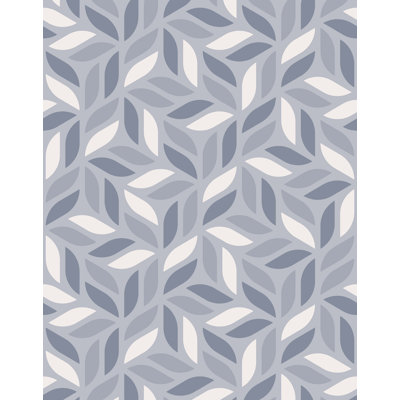 7m x 75cm Matte Geometric Leaf Pattern Wallpaper Roll