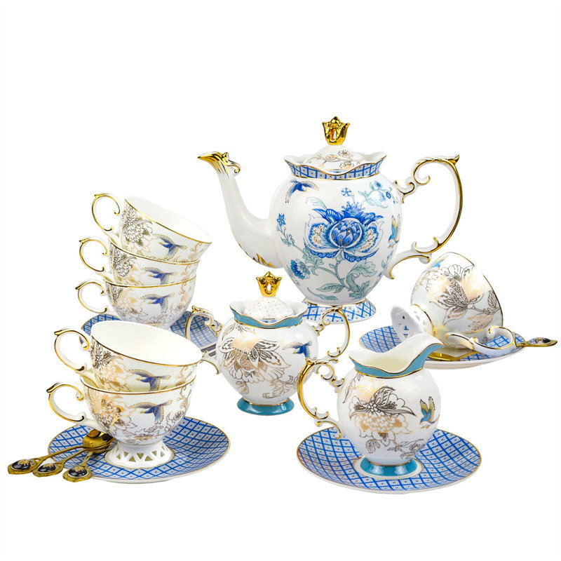 DNGJU 30.7oz. Floral Teapot Set