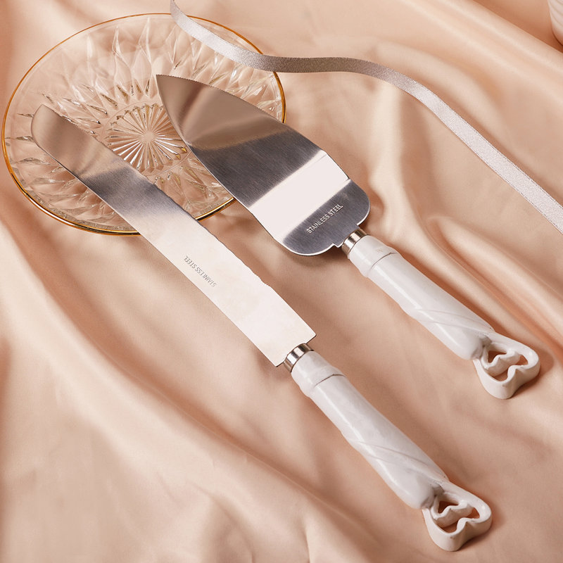 Stainless Steel Wedding Cake Cutting Knife Serving Set