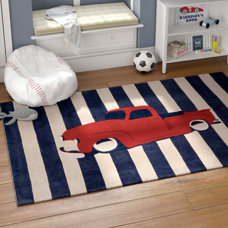 Quesinberry Striped Wool Rug, Rectangle 5' x 8'